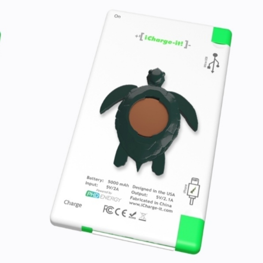 Power Bank With Turtle Charm iPhone Android Cell / Tablet
